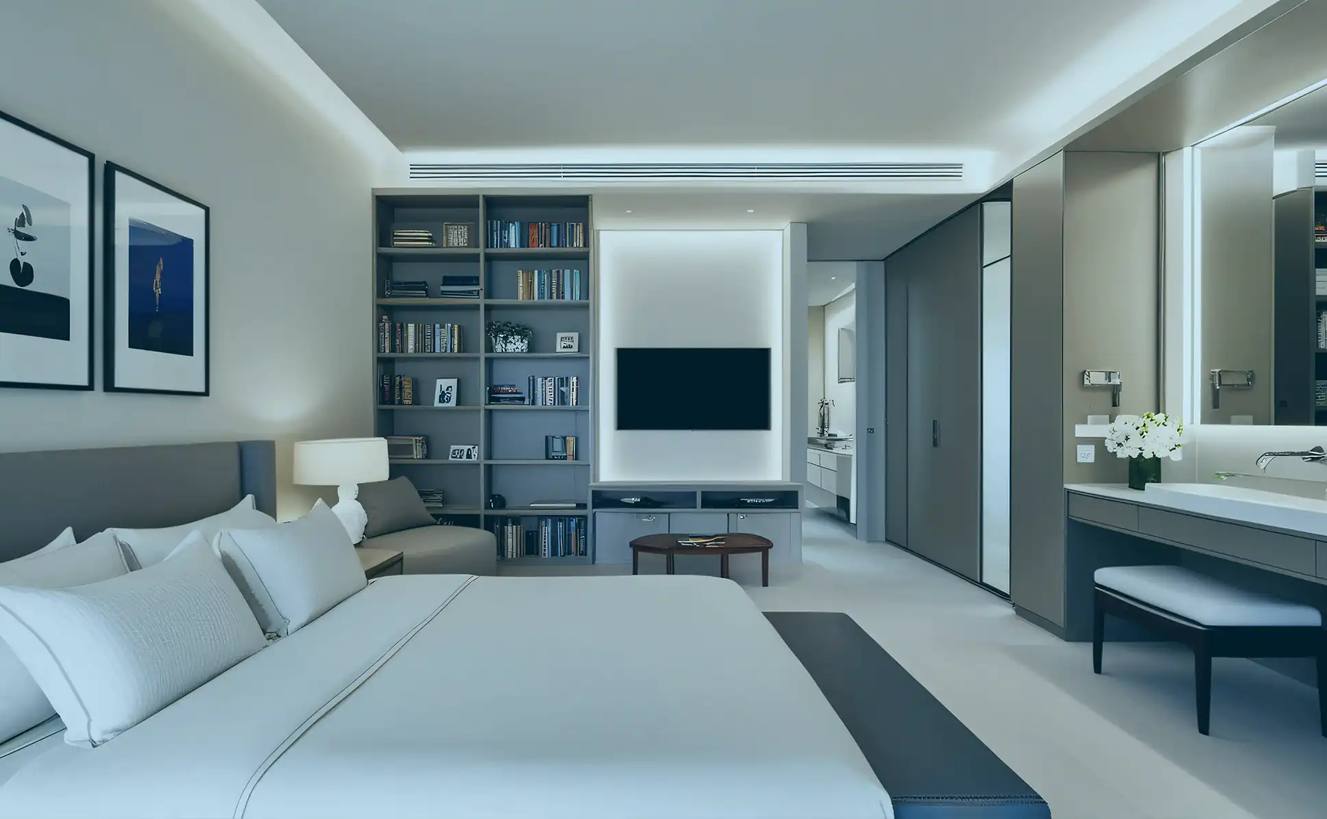 Guest room management system in a hotel room