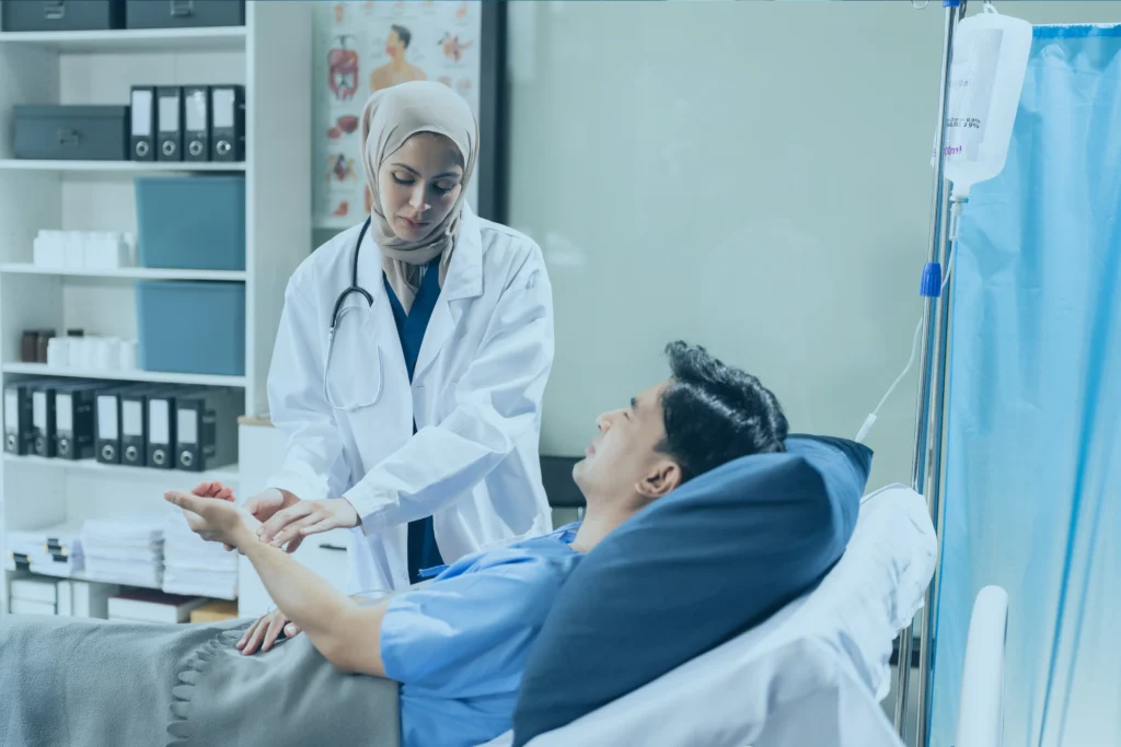 Nurse checking the patient