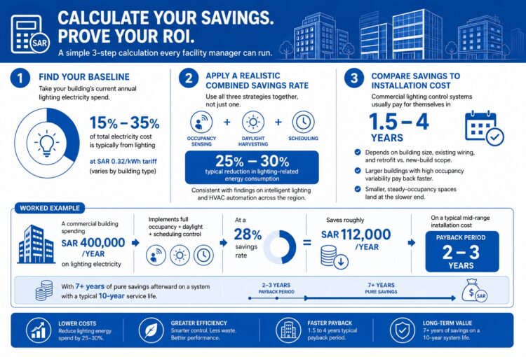 Lighting Control ROI in Saudi Arabia: What It Really Costs, What It Really Saves